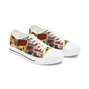 Comic Book Style Women's Low Top Sneakers - Unique Graphic Sneakers for Casual Fashion