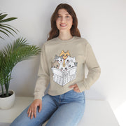 Cute Cat Reading Crewneck Sweatshirt for Cat Lovers