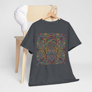 Trippy Nature Unisex Heavy Cotton Tee - Colorful Psychedelic Design