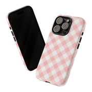 Pink Gingham Tough iPhone Case - Stylish & Durable Protection