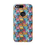 Colorful Cat Google Pixel Phone Case - Tough Cases for Pet Lovers