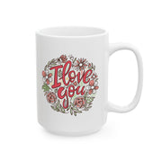 Floral Love Ceramic Mug - Perfect Gift for Coffee Lovers