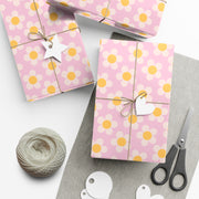 Cheerful Floral Gift Wrap Paper | Pink Daisy Design for Any Occasion