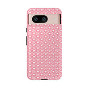 Pink Heart Pattern Tough Google Pixel Phone Case - Cute and Durable Protection