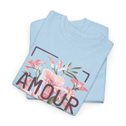 Floral Amour Tee, Romantic T-Shirt, Gift for Her, Cute Casual Wear, Love Shirt, Valentine's Day Gift, Everyday Comfort