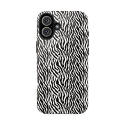 Zebra Print Tough Phone Case - Durable Protection for Style and Function
