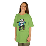 Skateboarding Panda Kids Tee - Fun Cotton T-Shirt for Active Kids
