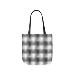Stylish Black and White Houndstooth Canvas Tote Bag