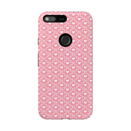 Pink Heart Pattern Tough Google Pixel Phone Case - Cute and Durable Protection