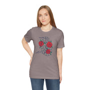 Snake and Roses Unisex Jersey Tee - Stylish Graphic Tee for Nature Lovers