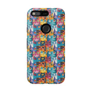 Colorful Cat Google Pixel Phone Case - Tough Cases for Pet Lovers