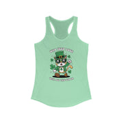 St. Patrick's Day Cat Racerback Tank - Who Needs Luck With All This Charm?