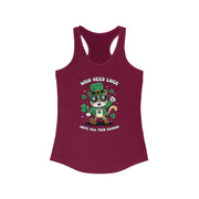 St. Patrick's Day Cat Racerback Tank - Who Needs Luck With All This Charm?