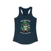 St. Patrick's Day Cat Racerback Tank - Who Needs Luck With All This Charm?