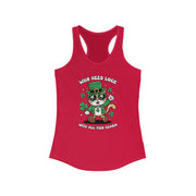 St. Patrick's Day Cat Racerback Tank - Who Needs Luck With All This Charm?