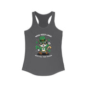 St. Patrick's Day Cat Racerback Tank - Who Needs Luck With All This Charm?