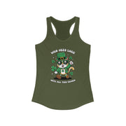 St. Patrick's Day Cat Racerback Tank - Who Needs Luck With All This Charm?