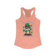 St. Patrick's Day Cat Racerback Tank - Who Needs Luck With All This Charm?