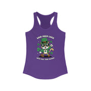 St. Patrick's Day Cat Racerback Tank - Who Needs Luck With All This Charm?