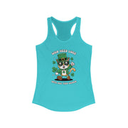 St. Patrick's Day Cat Racerback Tank - Who Needs Luck With All This Charm?
