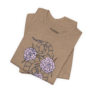 Botanical Snake Unisex Jersey Tee - Stylish Floral Design for Nature Lovers