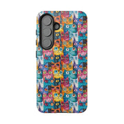 Colorful Cat Pattern Samsung Phone Case - Tough Cases for Cat Lovers