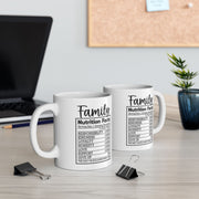 Whimsical Nutrition Facts Ceramic Mug - Fun Coffee Cup for Foodies and Diet Enthusiasts