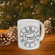 Elegant Clock Design Ceramic Mug - 11oz & 15oz