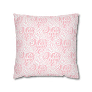 Inspirational Love Pillowcase - Soft Spun Polyester Square Cushion with Heart Design
