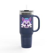 Cute Animal Insulated Travel Mug - 40oz with Straws and Handle