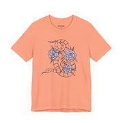 Serpent and Flower Graphic Unisex Tee - Nature-Inspired Design