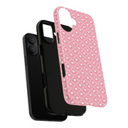 Pink Heart Pattern Tough iPhone Case - Durable Protection for Sweethearts