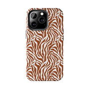 Stylish Zebra Print Tough Phone Case - Durable Protection & Trendy Design