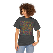 Trippy Nature Unisex Heavy Cotton Tee - Colorful Psychedelic Design