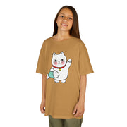 Cute Cat Graphic Kids Heavy Cotton Tee - Perfect for Animal Lovers