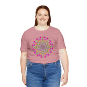 Luxe Mandala Unisex Jersey Tee - Vibrant Botanical Design