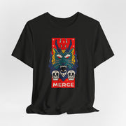 Merge Graphic Unisex Tee - Edgy Skull & Dragon Design