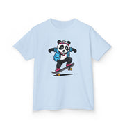 Skateboarding Panda Kids Tee - Fun Cotton T-Shirt for Active Kids