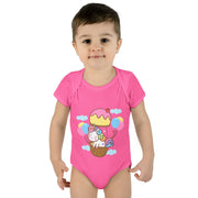 Cute Baby Bodysuit with Ice Cream and Balloons Design