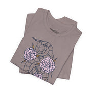 Botanical Snake Unisex Jersey Tee - Stylish Floral Design for Nature Lovers