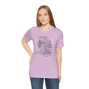Unisex Short Sleeve Tee with Snake and Floral Design - Trendy Casual Wear
