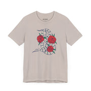 Snake and Roses Unisex Jersey Tee - Stylish Graphic Tee for Nature Lovers