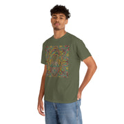 Trippy Nature Unisex Heavy Cotton Tee - Colorful Psychedelic Design