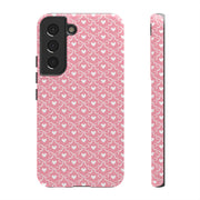 Cute Patterned Samsung Galaxy Phone Case - Tough Cases with Pink Hearts