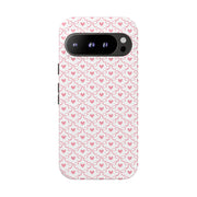 Pink Heart Pattern Google Pixel Tough Case - Stylish and Durable Phone Cover