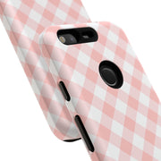 Chic Pink Gingham Google Pixel Phone Case for Tough Protection