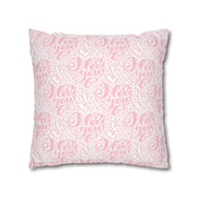 Inspirational Love Pillowcase - Soft Spun Polyester Square Cushion with Heart Design