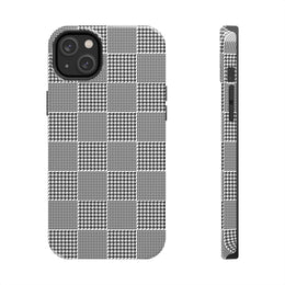 Chic Houndstooth Tough Phone Case - Stylish and Durable Protection