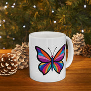Colorful Butterfly Ceramic Mug - 11oz/15oz - Perfect Gift for Nature Lovers
