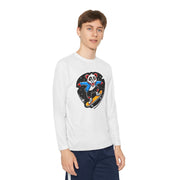 Youth Skateboarding Panda Long Sleeve Tee - Fun and Sporty Design for Active Kids